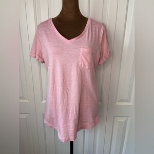 Style & Co. Light Pink V-Neck Tee with Pocket